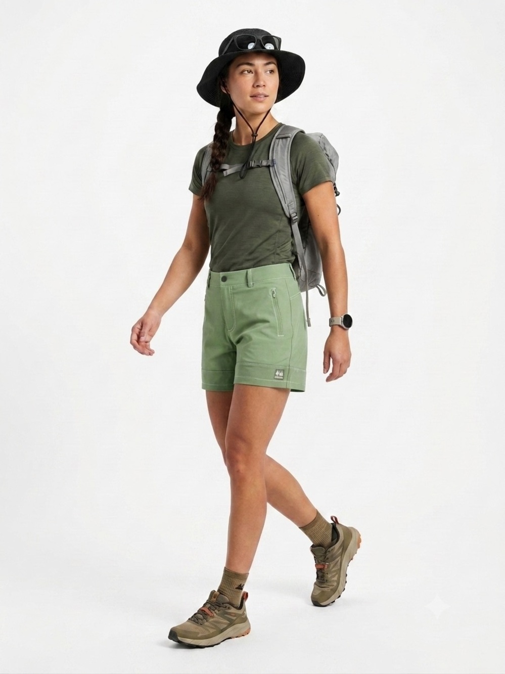 In My Nature Lightweight Sage Green Outdoor Hiking Shorts